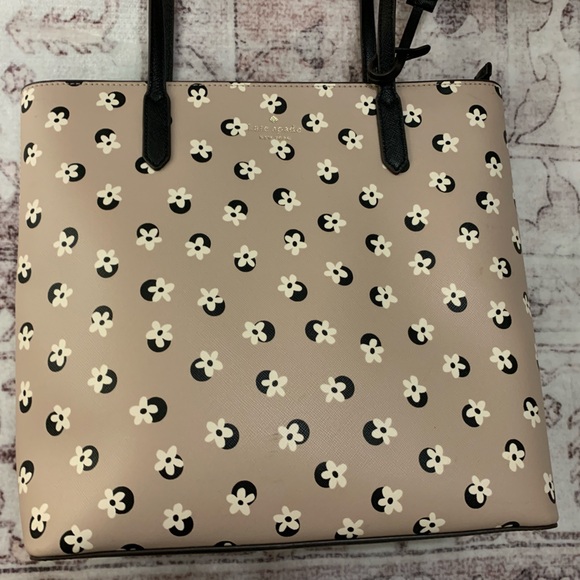 Kate Spade Beige & Black Floral Jana Leather Tote - Picture 4 of 15
